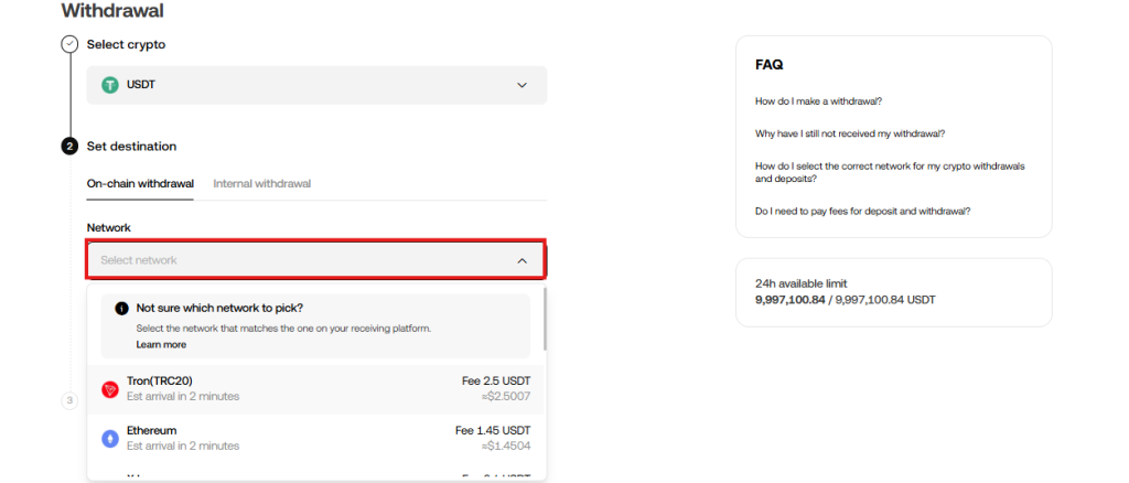 OKX withdrawal Tutorial: Select the withdrawal address