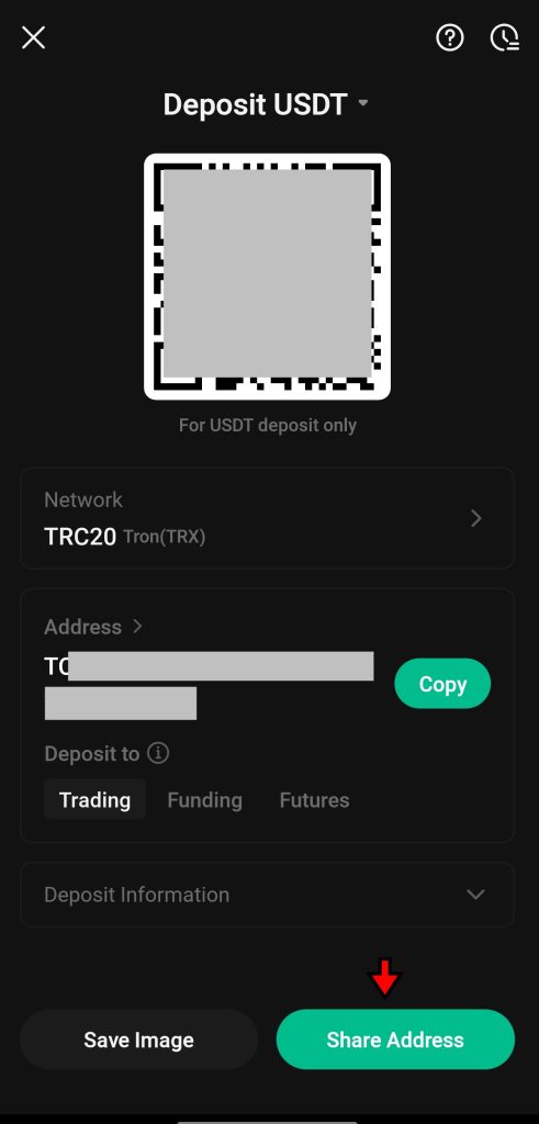 KuCoin App Crypto Deposit Tutorial: Copy/Scan wallet address