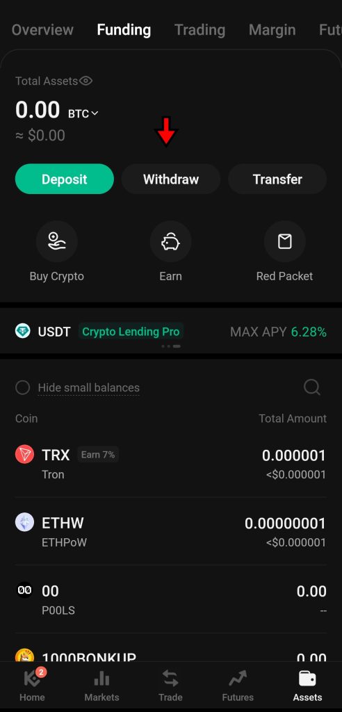 KuCoin App withdrawal Tutorial