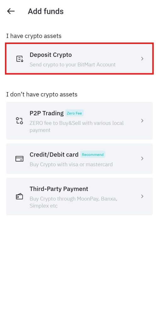 BitMart App Crypto Deposit Tutorial