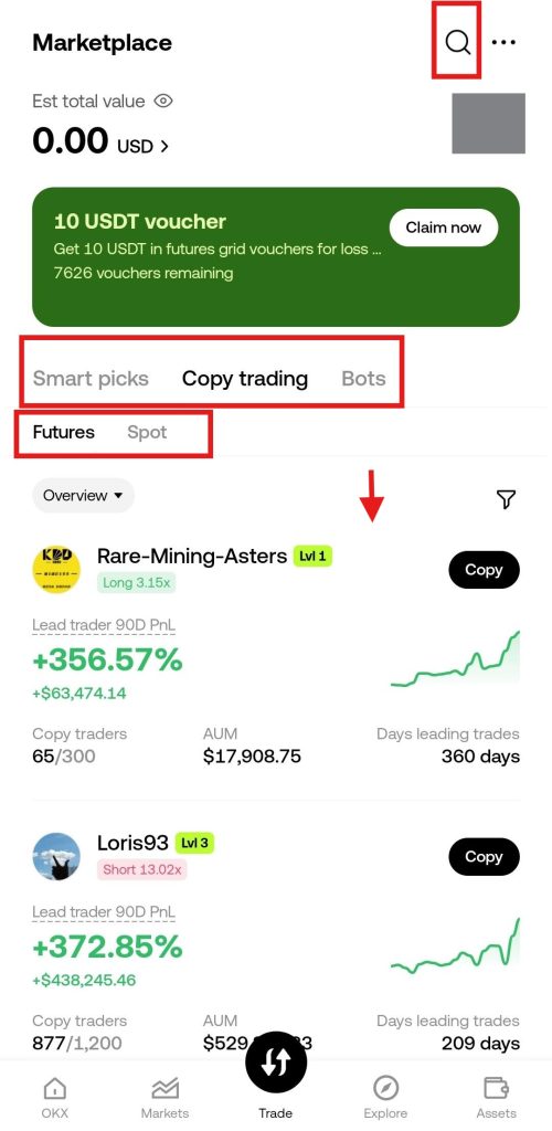OKX App Copy trading Tutorial: Explore copy trader