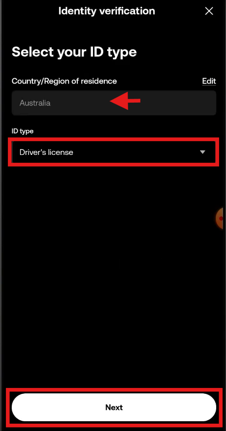 OKX App KYC Tutorial: KYC ID type