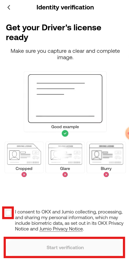 OKX App KYC Tutorial: KYC upload documents