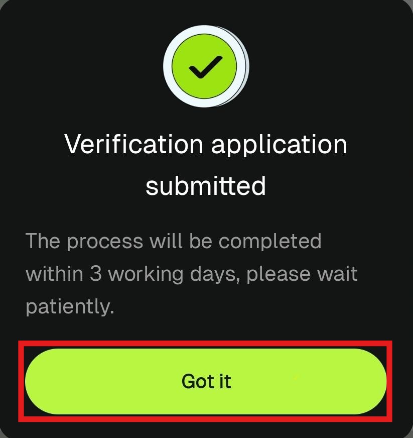 Bitunix App KYC Tutorial: KYC verification screen