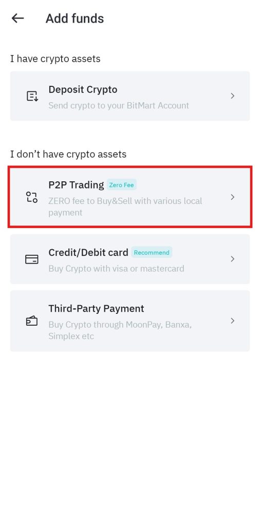 BitMart App Fiat Deposit Tutorial: P2P trading