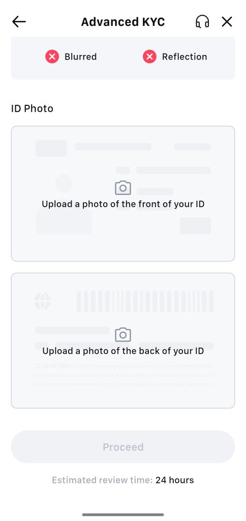 MEXC App KYC Tutorial: Upload ID pictures front & back